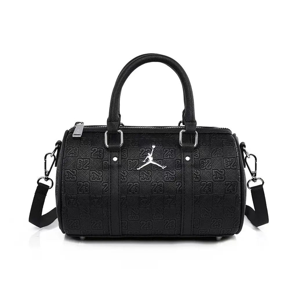 Sac Jordan Duffle Noir Monogramme Texturé - Logo Jumpman Argent COOLANDBAG