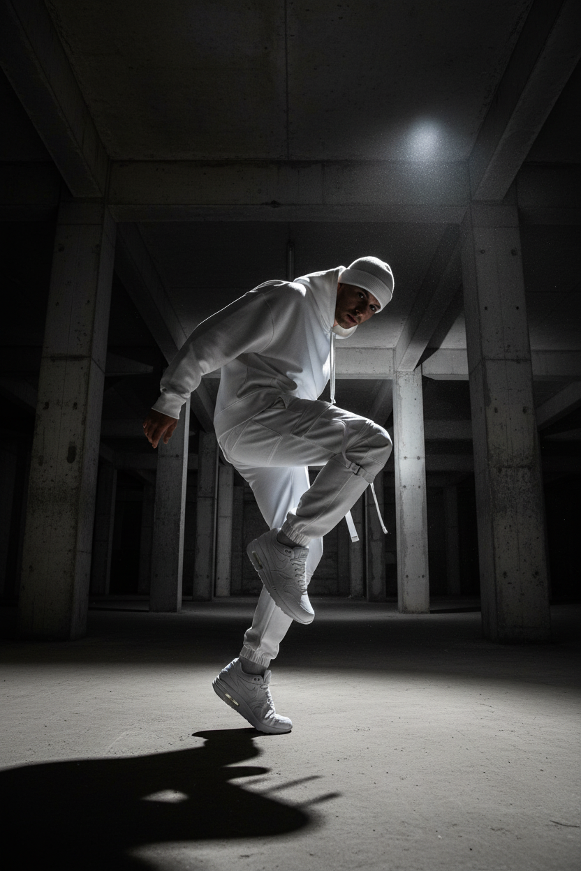 Mannequin homme portant Nike Air Max Triple White - Ambiance underground