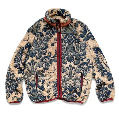 19aw japon Kapital automne printemps polaire Vintage décontracté fermeture éclair veste chaude Tang Cao Chao femmes hommes imprimé manteau en cachemire  COOLANDBAG
