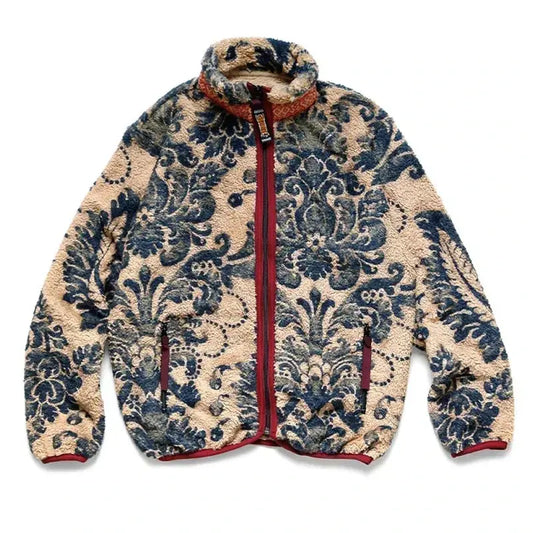 19aw japon Kapital automne printemps polaire Vintage décontracté fermeture éclair veste chaude Tang Cao Chao femmes hommes imprimé manteau en cachemire  COOLANDBAG