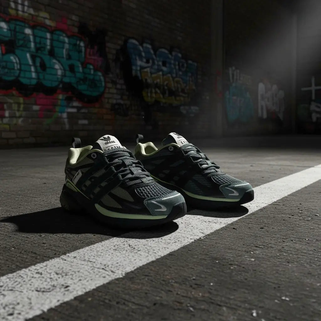 Adidas Astir Vert Olive et Lime - Sneakers Chunky Rétro  COOLANDBAG