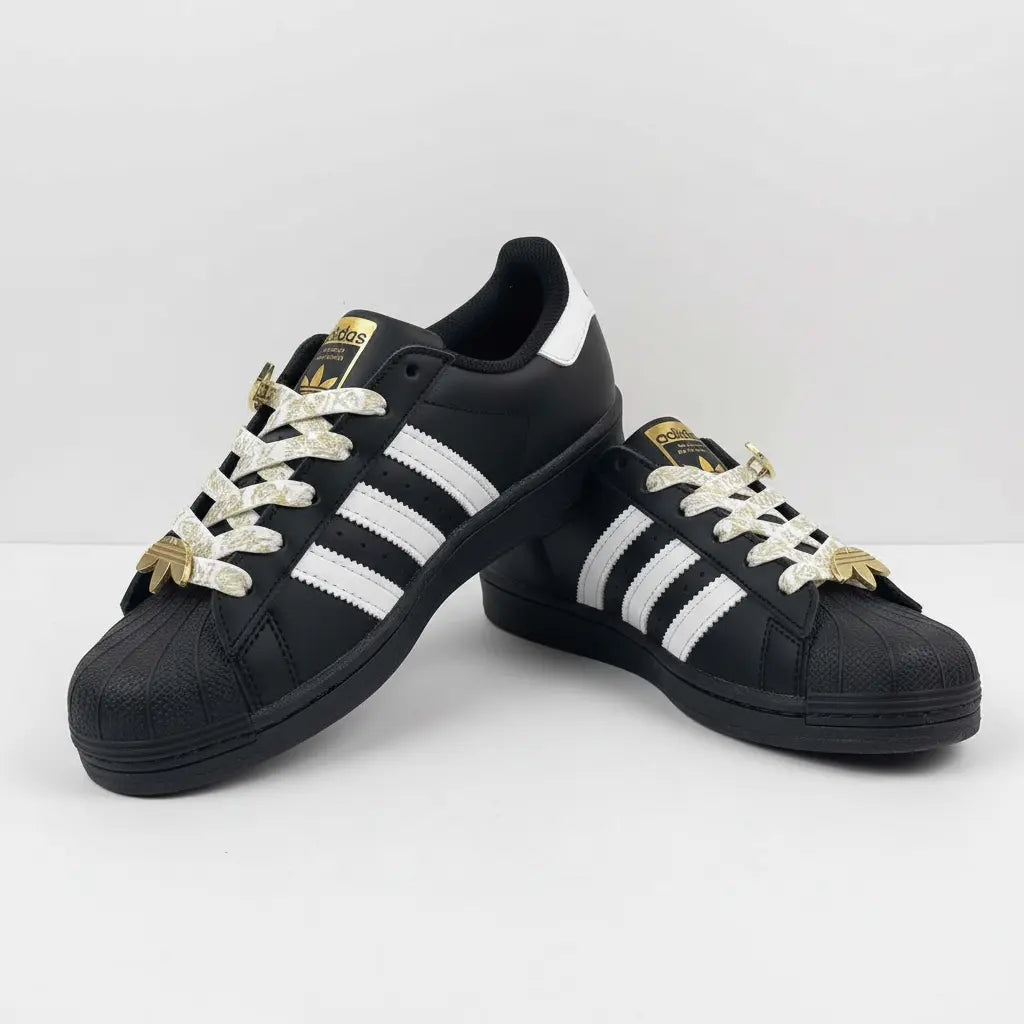 Adidas Superstar Black White Gold  COOLANDBAG