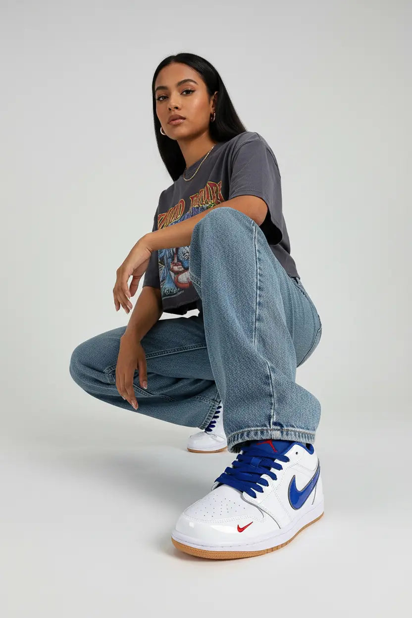 Air Jordan 1 Low SE Patent Blue Gum  COOLANDBAG