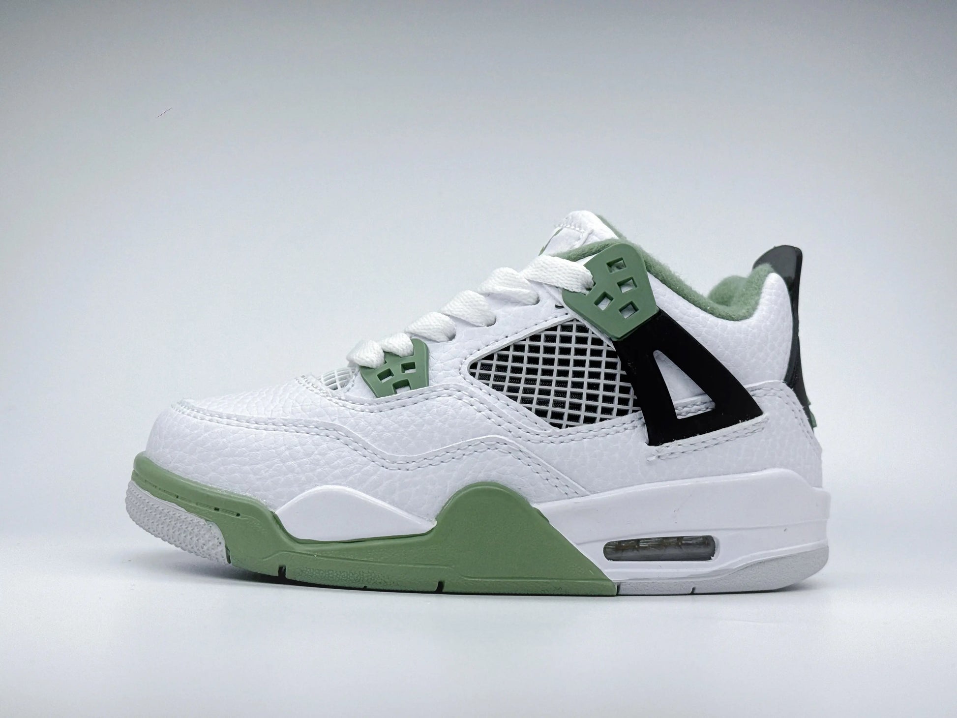 Air Jordan 4 Retro Enfant Blanche Vert Sauge  COOLANDBAG