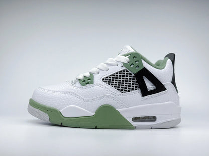 Air Jordan 4 Retro Enfant Blanche Vert Sauge  COOLANDBAG