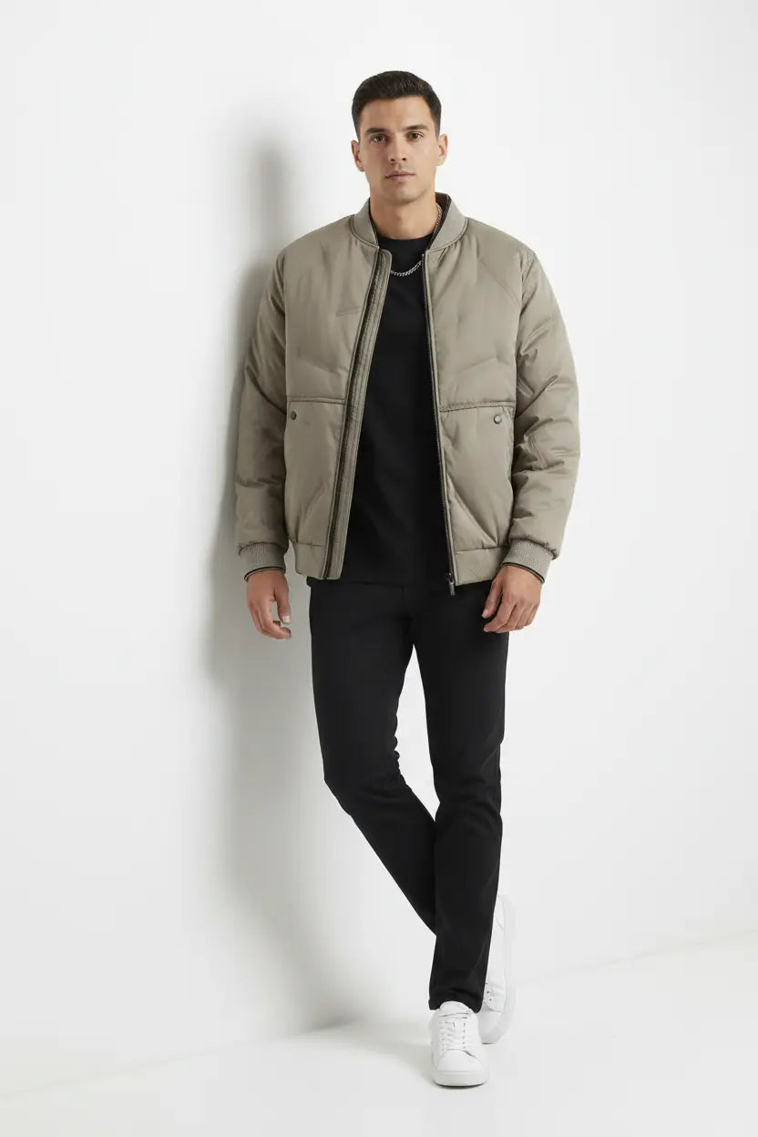 Blouson Bomber Léger Matelassé Grande Taille  COOLANDBAG