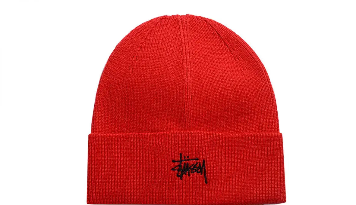 Bonnet Stussy - Rouge avec Logo Brodé  COOLANDBAG