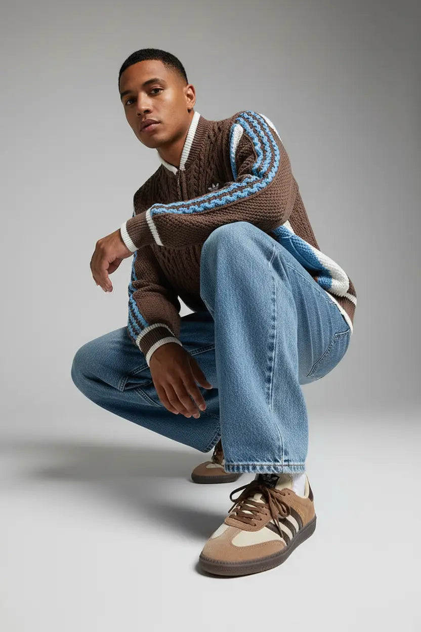 Mannequin masculin avec cardigan et Adidas