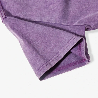 Couleur unie mince lavé T-Shirt femmes mode coton doux t-shirts décontracté Sport à manches courtes Cool rétro vêtements femme  COOLANDBAG