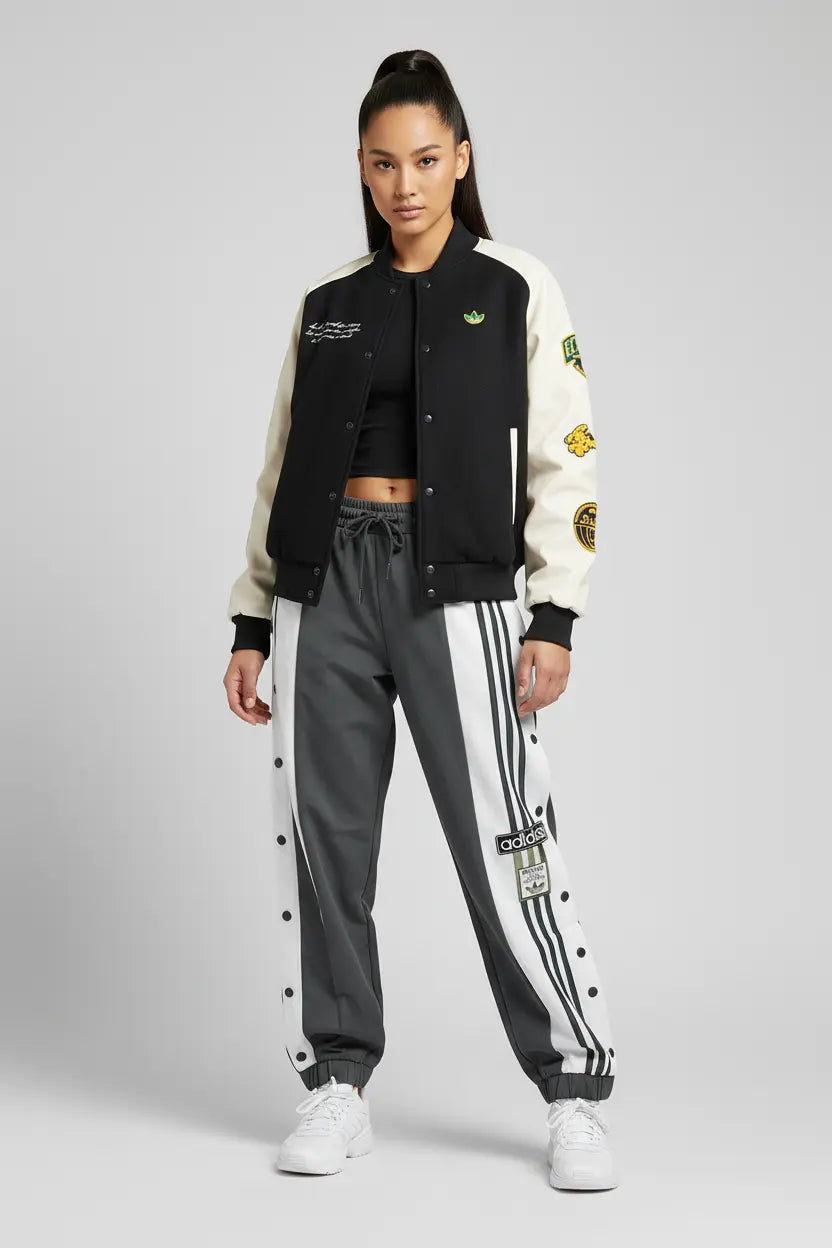 Ensemble Adidas Complet - Veste Teddy + Jogging Gris Blanc  COOLANDBAG