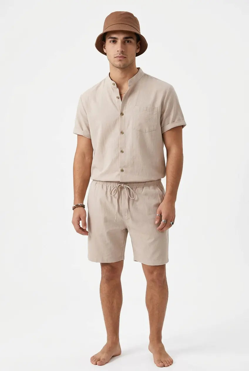 Ensemble Chemise et Short Manches Courtes Grande Taille Homme  COOLANDBAG