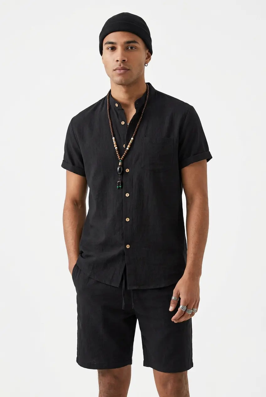 Ensemble Chemise et Short Manches Courtes Grande Taille Homme  COOLANDBAG