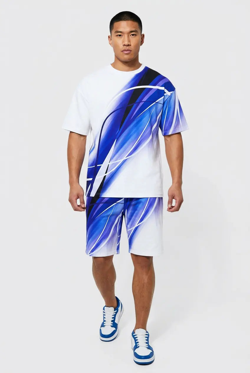 Ensemble T-Shirt et Short Bicolore Grande Taille Homme  COOLANDBAG