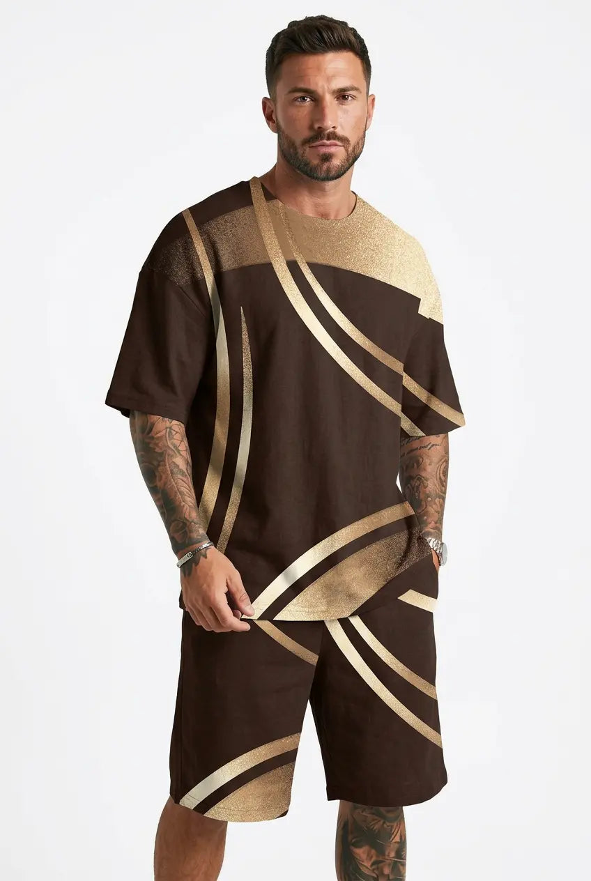 Ensemble T-Shirt et Short Bicolore Grande Taille Homme  COOLANDBAG