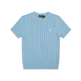 RALPH LAUREN | POLO RALPH LAUREN CABLE WOOL CASHMERE SHORT SLEEVE JUMPER - T-SHIRT BASIQUE