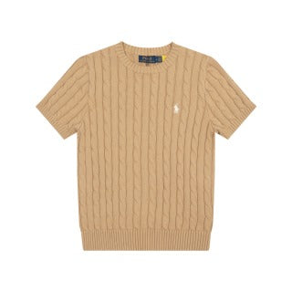 RALPH LAUREN | POLO RALPH LAUREN CABLE WOOL CASHMERE SHORT SLEEVE JUMPER - T-SHIRT BASIQUE