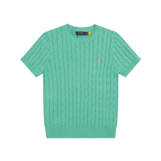 RALPH LAUREN | POLO RALPH LAUREN CABLE WOOL CASHMERE SHORT SLEEVE JUMPER - T-SHIRT BASIQUE