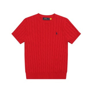 RALPH LAUREN | POLO RALPH LAUREN CABLE WOOL CASHMERE SHORT SLEEVE JUMPER - T-SHIRT BASIQUE