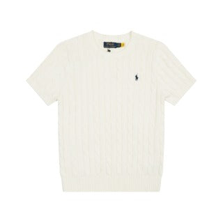 RALPH LAUREN | POLO RALPH LAUREN CABLE WOOL CASHMERE SHORT SLEEVE JUMPER - T-SHIRT BASIQUE