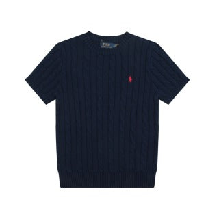 RALPH LAUREN | POLO RALPH LAUREN CABLE WOOL CASHMERE SHORT SLEEVE JUMPER - T-SHIRT BASIQUE