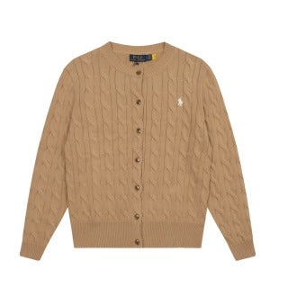 RALPH LAUREN | POLO RALPH LAUREN CABLE KNIT COTTON CREWNECK CARDIGAN - GILET -