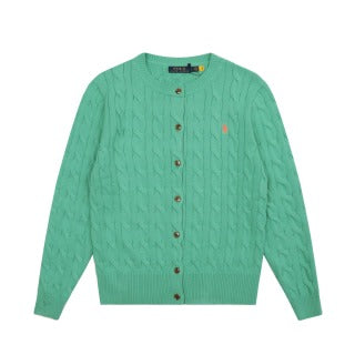 RALPH LAUREN | POLO RALPH LAUREN CABLE KNIT COTTON CREWNECK CARDIGAN - GILET -