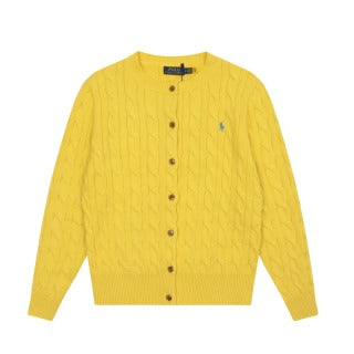 RALPH LAUREN | POLO RALPH LAUREN CABLE KNIT COTTON CREWNECK CARDIGAN - GILET -