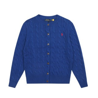 RALPH LAUREN | POLO RALPH LAUREN CABLE KNIT COTTON CREWNECK CARDIGAN - GILET -