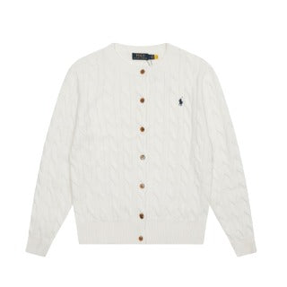 RALPH LAUREN | POLO RALPH LAUREN CABLE KNIT COTTON CREWNECK CARDIGAN - GILET -