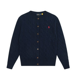 RALPH LAUREN | POLO RALPH LAUREN CABLE KNIT COTTON CREWNECK CARDIGAN - GILET -