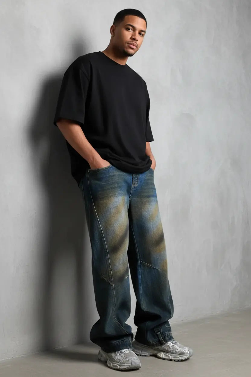 Jean Grande Taille Wide-Leg Destroy  COOLANDBAG