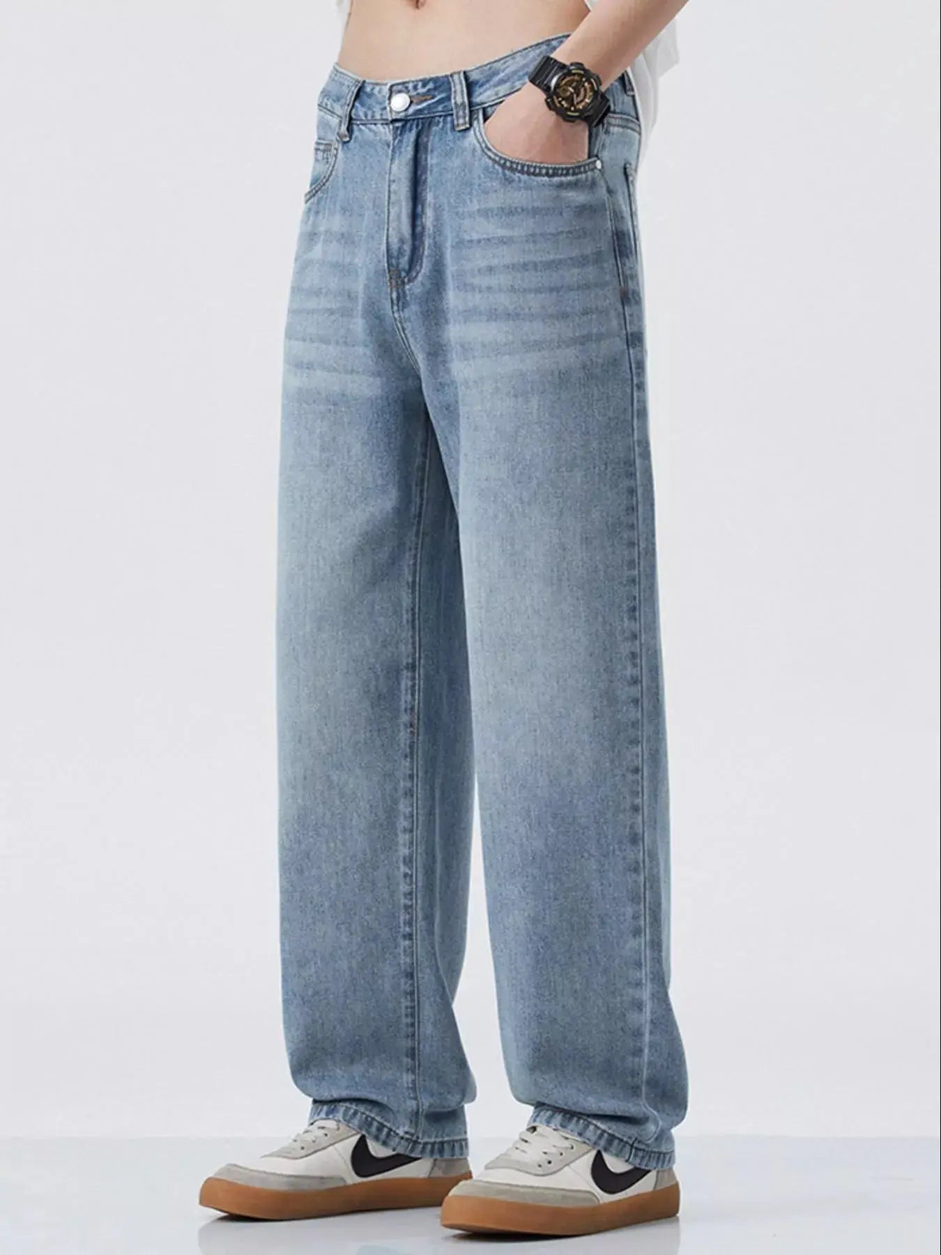 Jean Jambe Large Coupe Décontractée Homme  COOLANDBAG