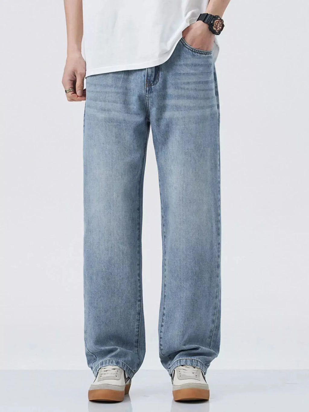 Jean Jambe Large Coupe Décontractée Homme  COOLANDBAG