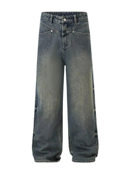 Jean Jambe Large Délavé Vintage Grande Taille Homme  COOLANDBAG