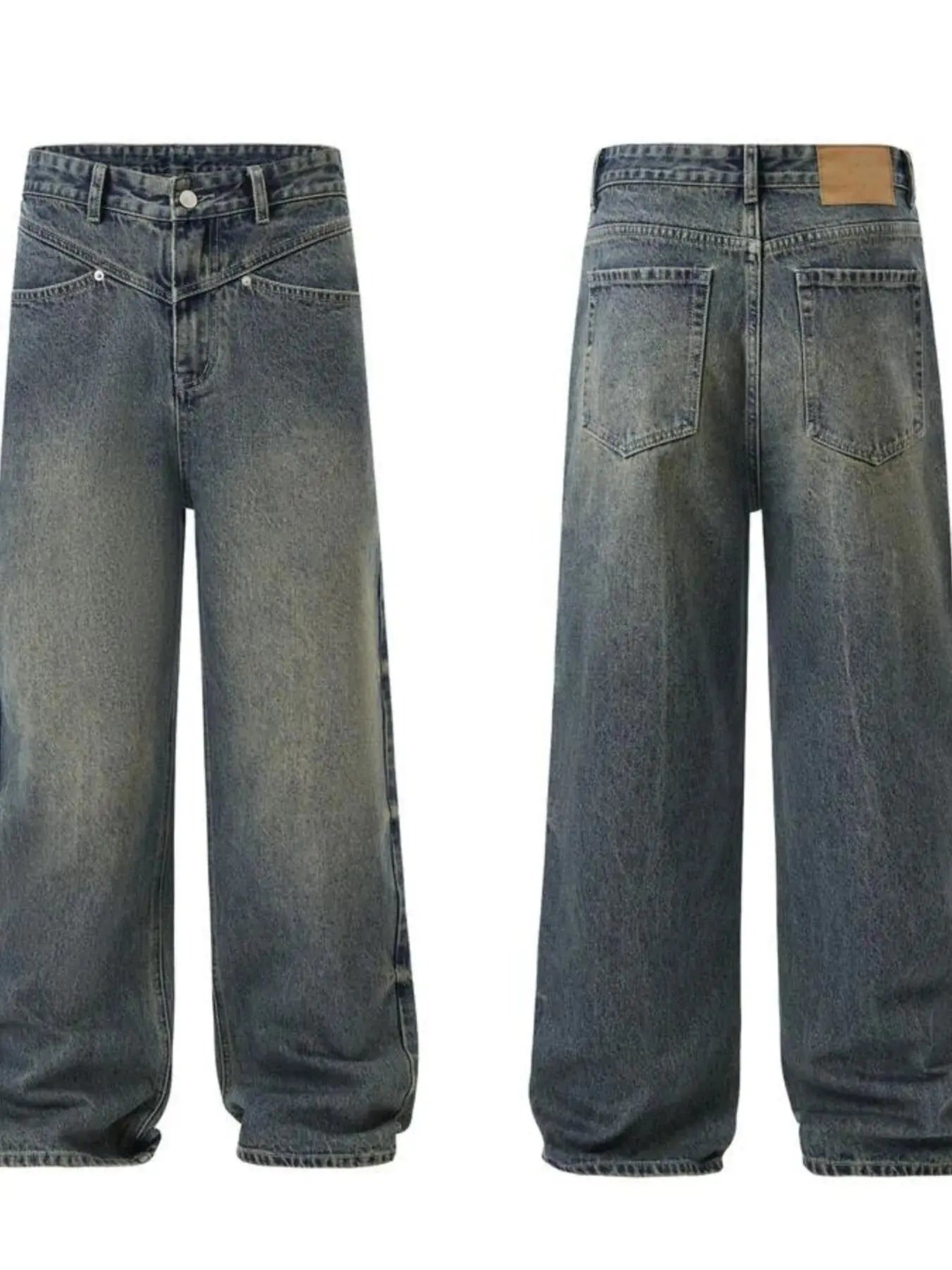 Jean Jambe Large Délavé Vintage Grande Taille Homme  COOLANDBAG