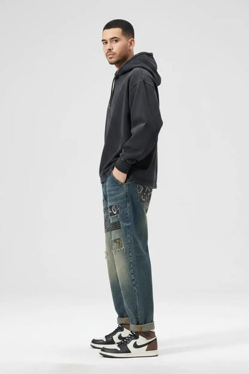 Jean Loose Fit Patchwork Déchiré  COOLANDBAG