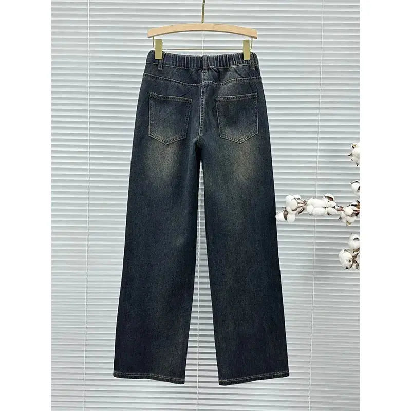 Jean brodé pour femme, Slim, Joker, droit, rétro américain, Denim, jambes larges, nouvelle collection été 2025  COOLANDBAG