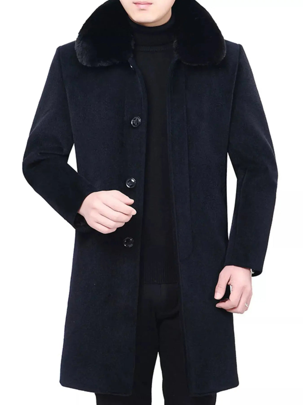 Manteau Boutonné Col Fourrure  COOLANDBAG