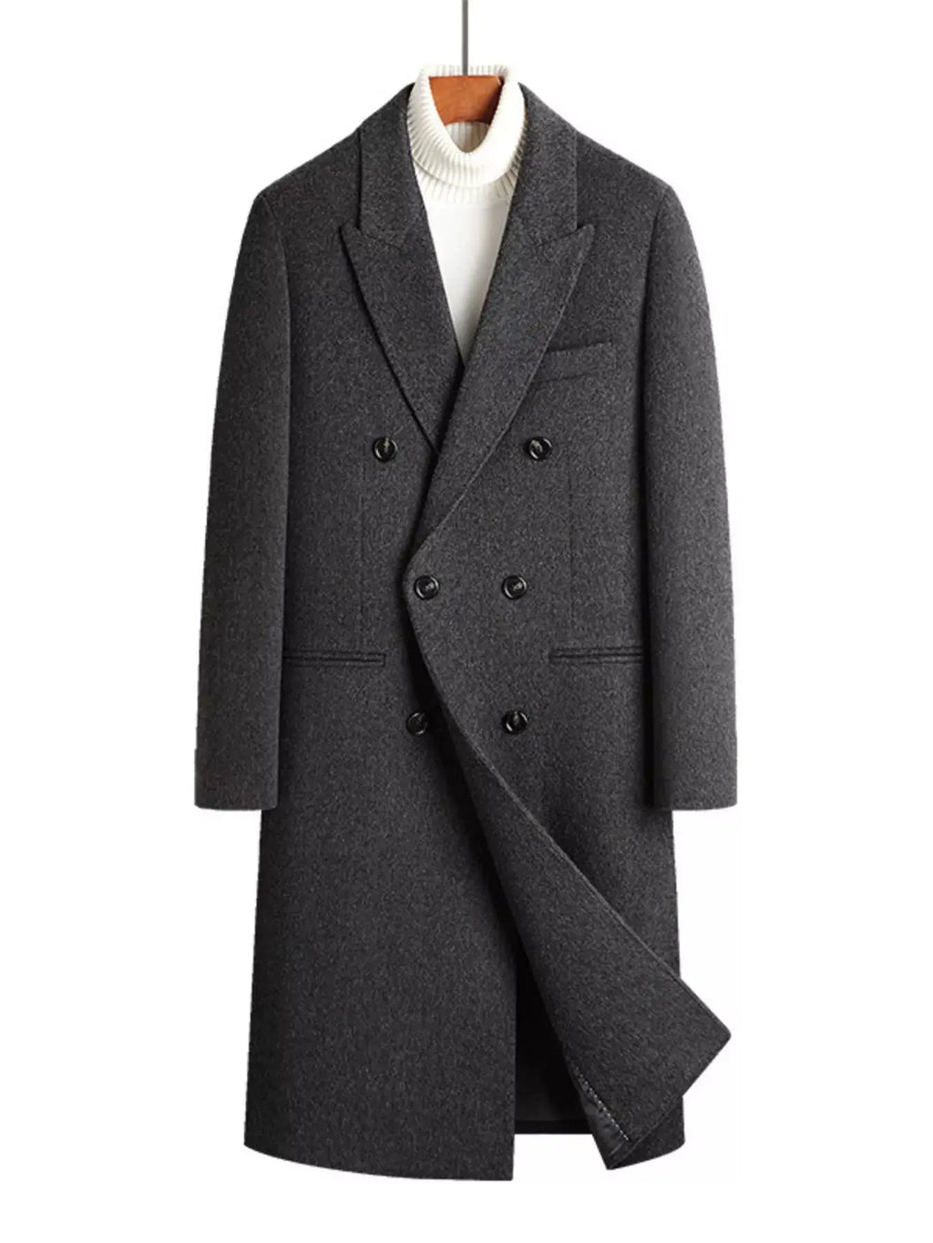 Manteau Croisé en Laine Mélangée  COOLANDBAG