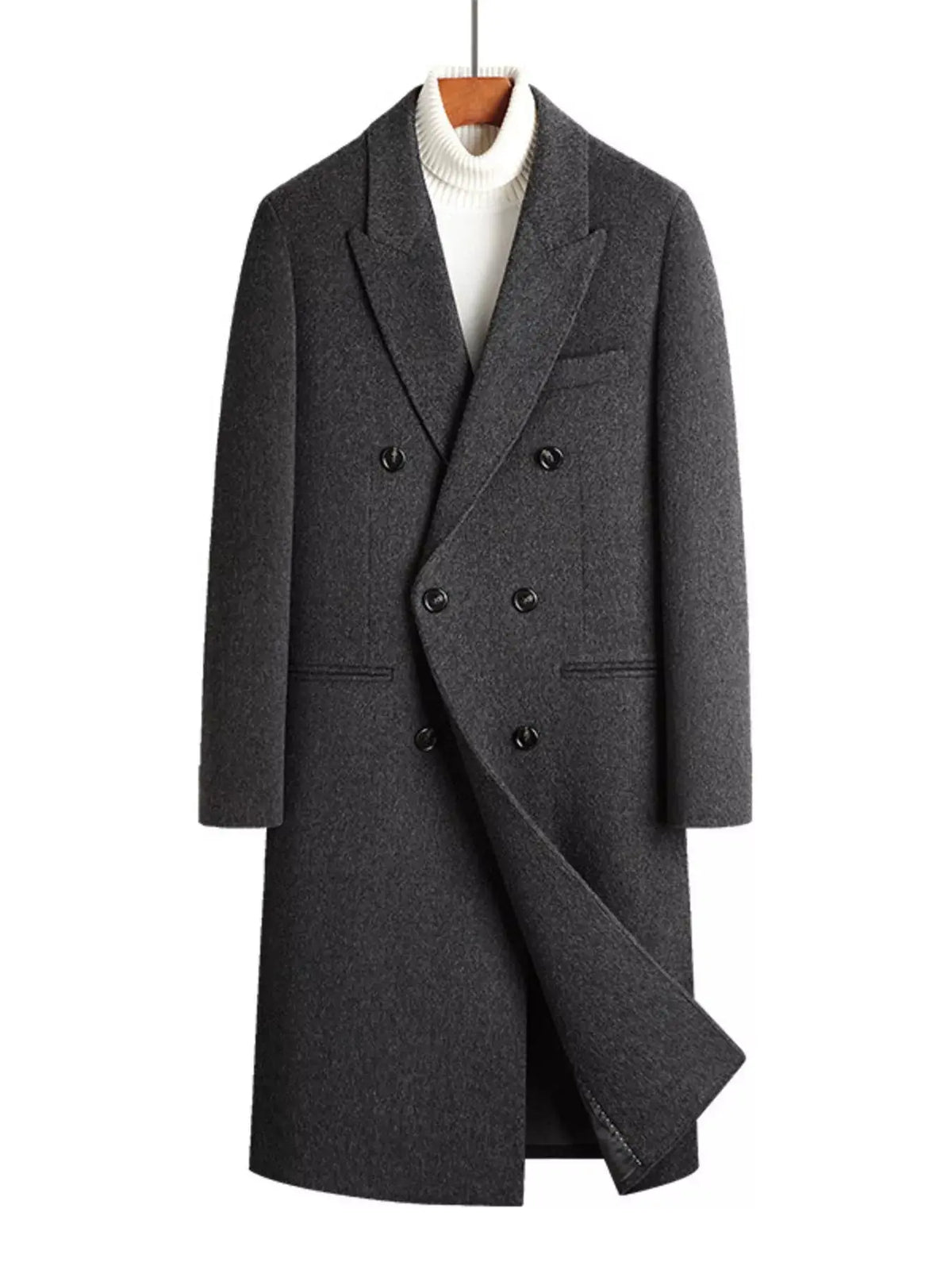 Manteau Croisé en Laine Mélangée  COOLANDBAG