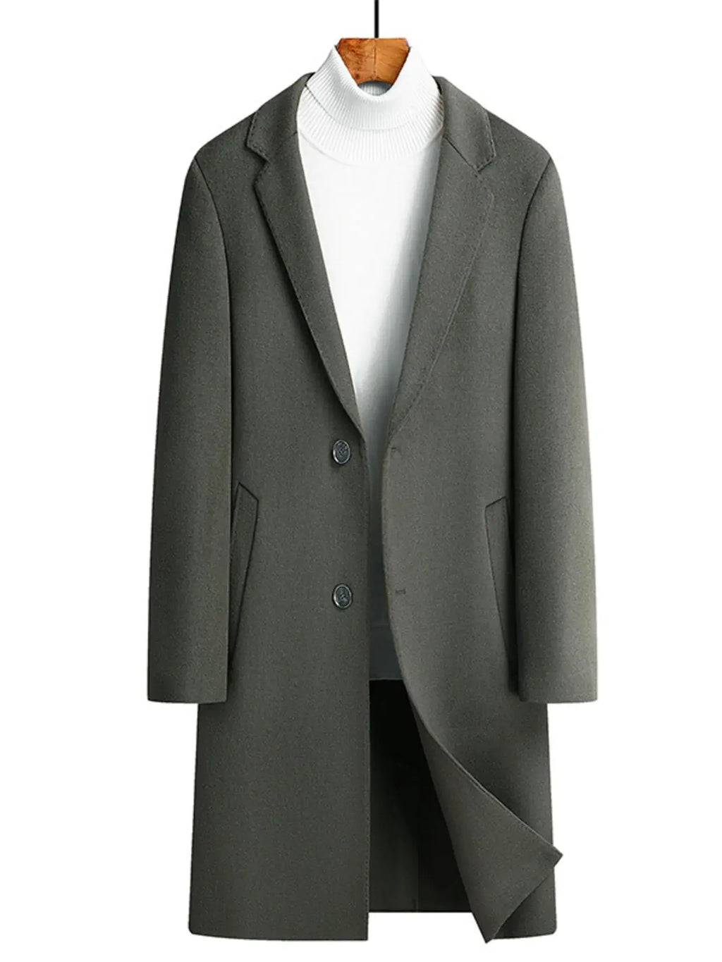 Manteau Long Col Revers Grande Taille Homme  COOLANDBAG