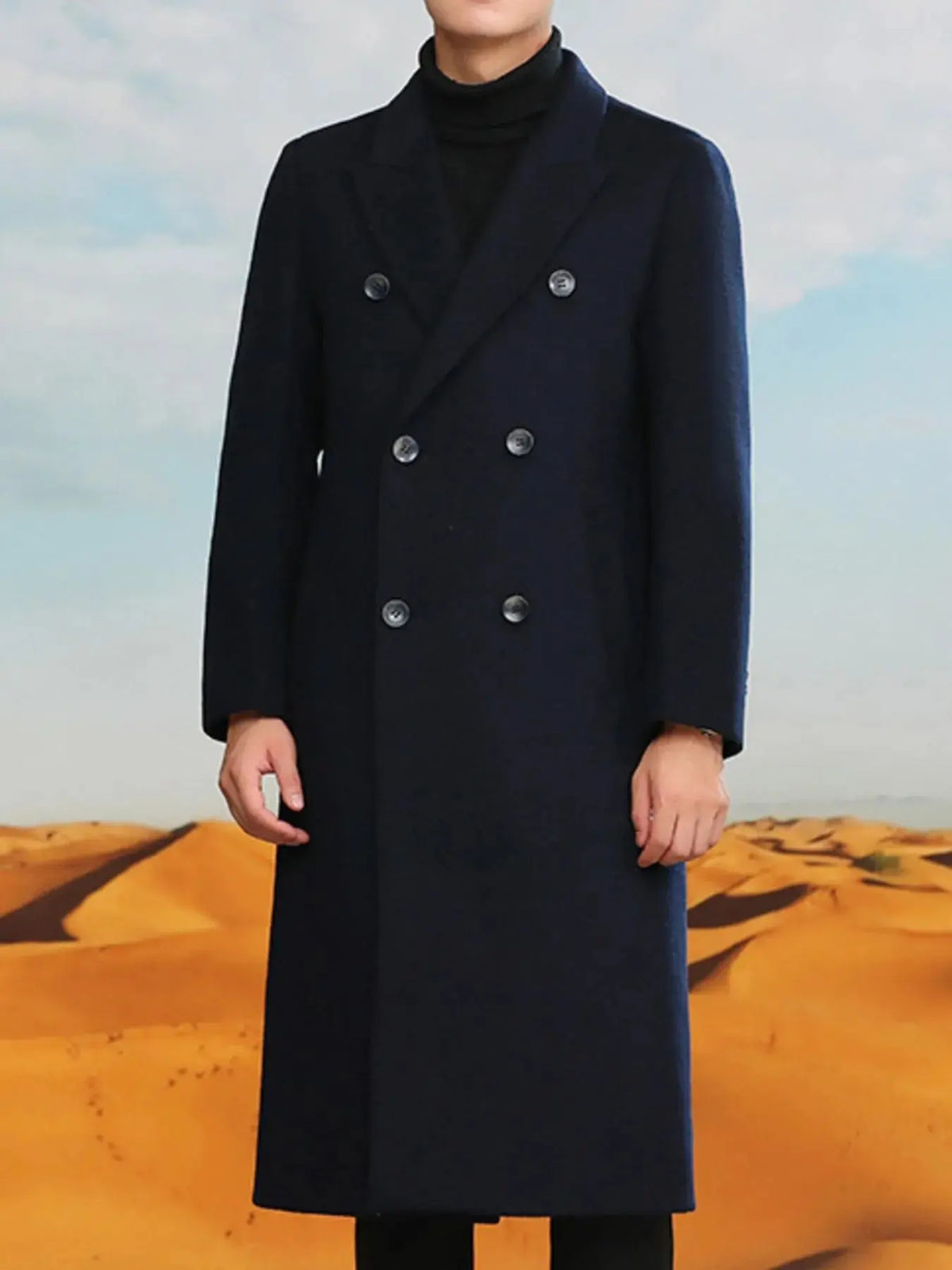 Manteau Long Croisé Grande Taille Homme  COOLANDBAG