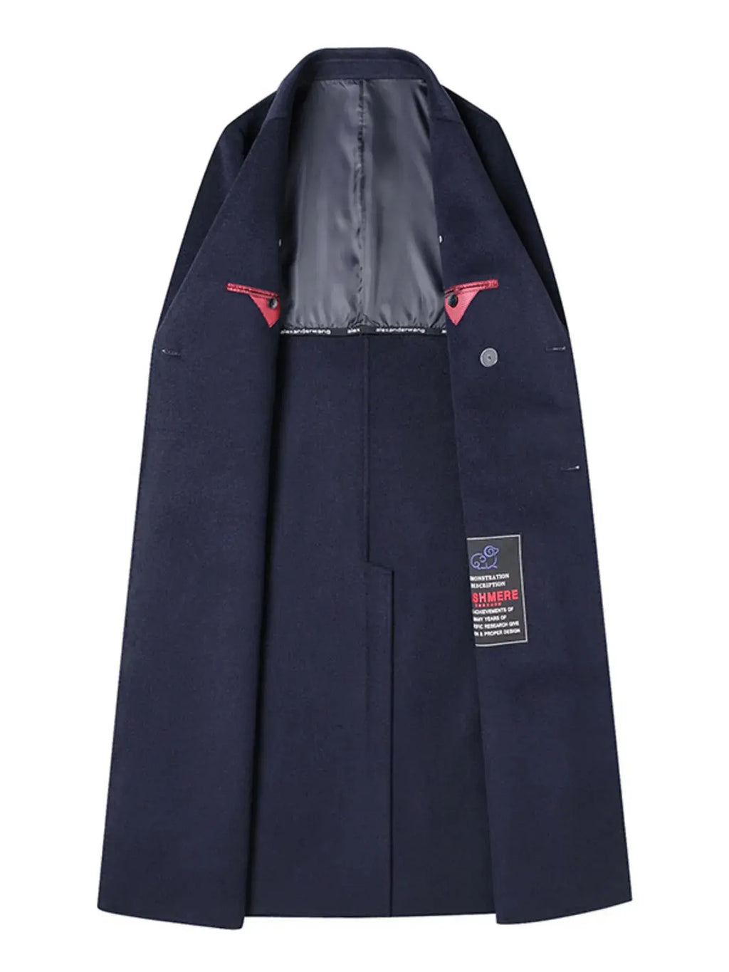 Manteau Long en Laine Croisé Grande Taille Homme  COOLANDBAG
