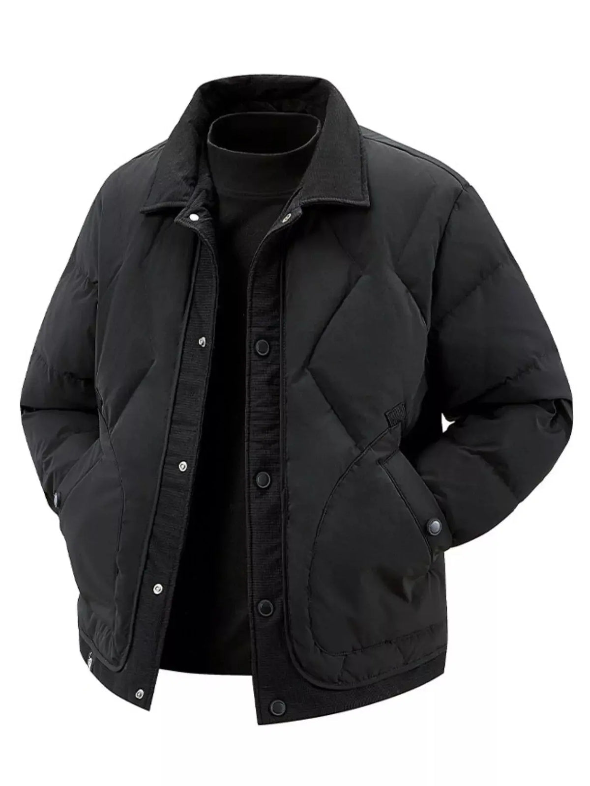 Manteau Matelassé Boutons Pression Grande Taille Homme  COOLANDBAG