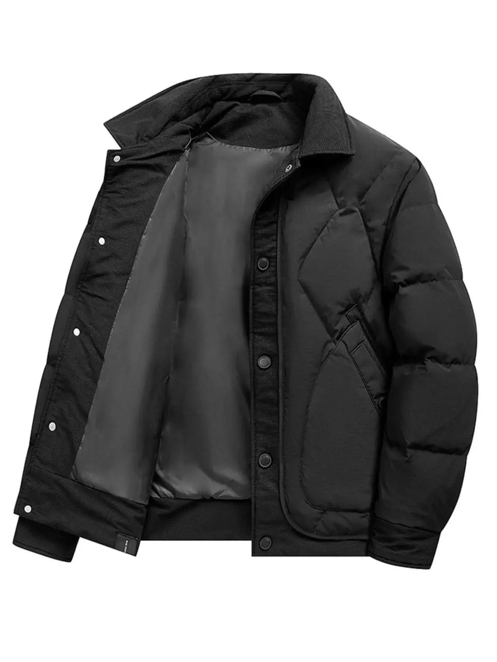 Manteau Matelassé Boutons Pression Grande Taille Homme  COOLANDBAG