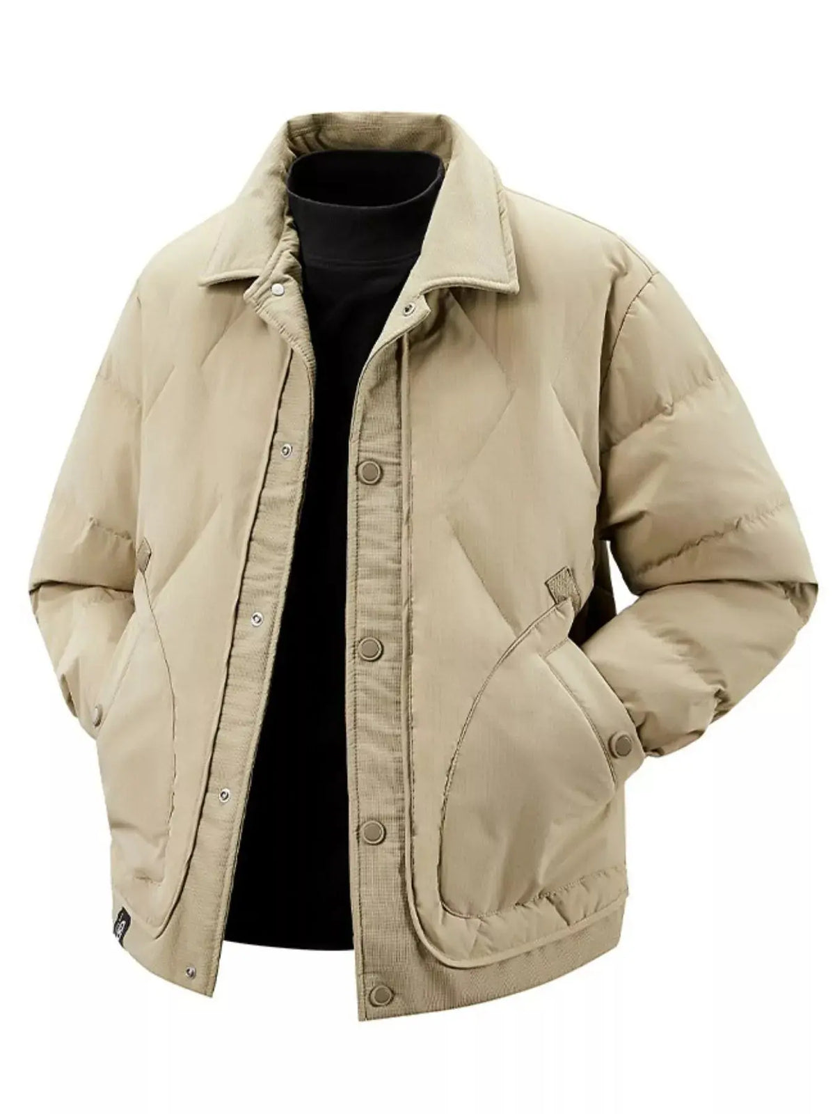 Manteau Matelassé Boutons Pression Grande Taille Homme  COOLANDBAG