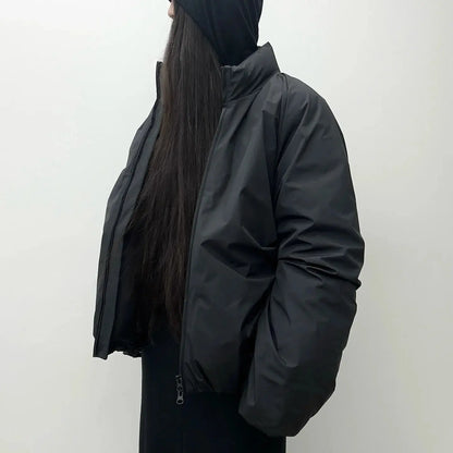 Manteau chaud rembourré de couleur unie pour hommes et femmes, rétro coréen Y2K, nouvelle veste d'hiver Harajuku Simple et décontractée Joker en coton rembourré  COOLANDBAG