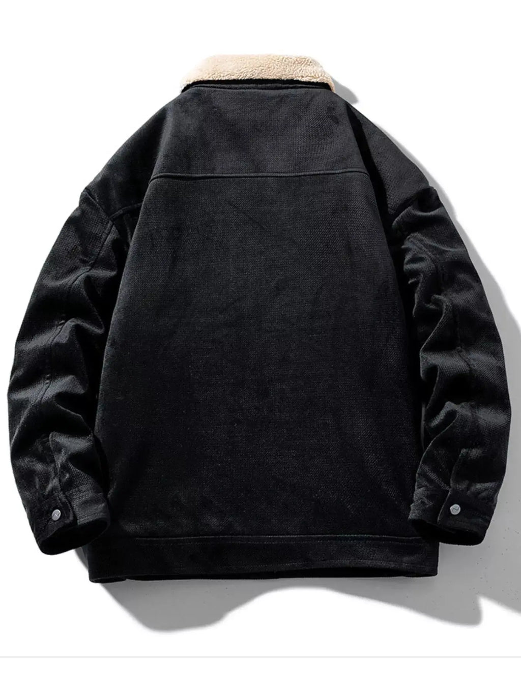 Manteau d'Hiver Doublé Sherpa Boutons Pression Grande Taille Homme  COOLANDBAG