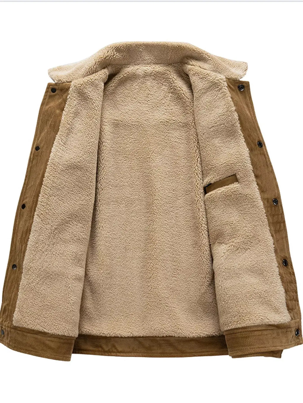 Manteau d'Hiver Doublé Sherpa Boutons Pression Grande Taille Homme  COOLANDBAG