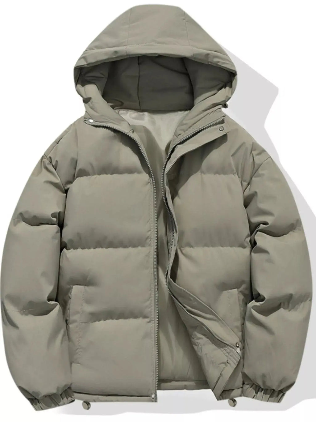 Manteau d'Hiver Matelassé à Capuche Zippé Grande Taille Homme  COOLANDBAG